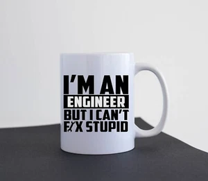 Divertida Taza Idea de Regalo Regalo Taza de Té Café Soy Ingeniero Arreglar Estúpido M166 - Imagen 1 de 2