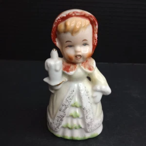 Vintage Porcelain Victorian Christmas Caroler Bell ~ w/ Woolsworth Price Sticker - Picture 1 of 6