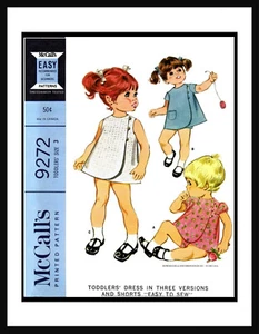 Vestido y pantalones cortos McCall's 9272 patrón principiante ~6 meses o 3~ - Imagen 1 de 4