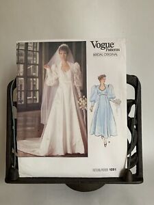 Vogue Braut Original - langes Hochzeitskleid ungeschnittenes Muster 1091 Größe 14