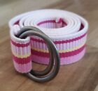 American Eagle Outfitters Women's M Double O Ring Canvas Belt Pink Pull Through
