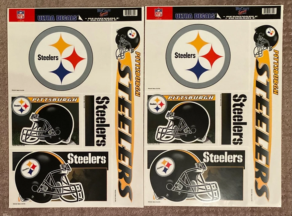 (2) Hojas de Pittsburgh Steelers NFL 11x17 Multiuso Ultra 5 Calcomanías Pegatinas Foto 1 de 1