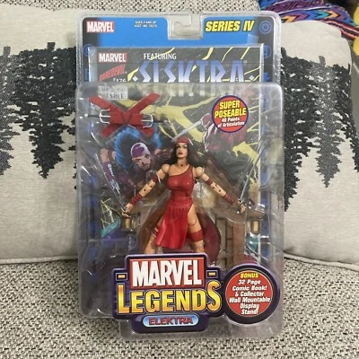 Marvel Legends ELEKTRA Serie IV Super Posable Figura y Cómic 2003 Toy Biz NUEVO Foto 1 de 2