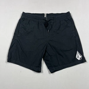 Volcom Black Bermuda Casual Cotton Stretch Walk Shorts Mens Medium M W32" - Picture 1 of 11