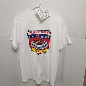 Majestic St. Louis Cardinals Busch Stadium Final Season T-Shirt Mens Medium 2005 - Picture 1 of 11