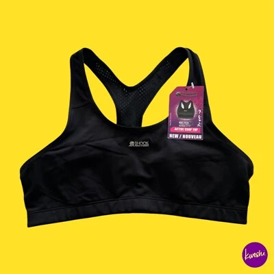 Sujetador deportivo activo SHOCK ABSORBER para mujer, malla espalda deportiva, negro, UK M | EU 38 Foto 1 de 4
