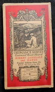 Vintage Ordnance Survey Map of Kirkby Lonsdale & Hawes (1928?) Sh. 20, Yorkshire - Picture 1 of 1