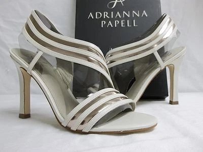 Nuevos zapatos para mujer Adrianna Papell talla 7,5 M Edison cuero vainilla punta abierta Foto 1 de 4