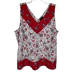 NEW Lane Bryant Pink Purple Floral Paisley Sleeveless V-Neck Top Women’s 24 - Picture 1 of 7