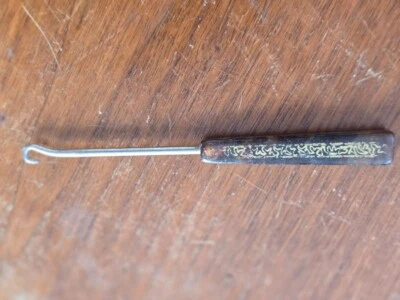 Antique Button Hook - Gorgeous Bakelite Handle Golden Design - Image 1 of 3