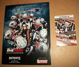 Ticket stub Playoff 1 Divisional undated Jan 2017 Patriots +program 01-14-17 VG - Bild 1 von 12