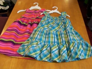 Gymboree Toddler Girl Dress Lot: Sea Splash Plaid & Summer Safari-Sz. 4T - Picture 1 of 7