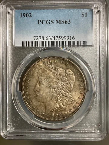 1902  P MORGAN SILVER DOLLAR $1 PCGS MS63 NICE TONE 47599916 Cover