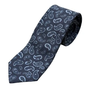 Corbata Alby Paisley 100% Seda Hecha en Italia Azul Tejida 3" - Imagen 1 de 5
