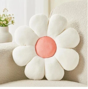 Large Flower Daisy Throw Pillow White Pink 23.6" - Picture 1 of 2