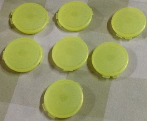 Tupperware Klappschale rund Pillenbehälter 7er Set transparent gelb Neu - Bild 1 von 2
