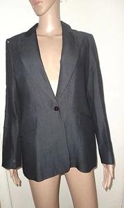  SIZE 10 BLUE DENIM BALZER/JACKET, OASIS, BNWT, RRP £80, 62% WOOL, 38% LINEN - Picture 1 of 2