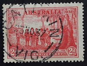 1937 Australia 2d Scarlet NSW 150th Ann Stamp- CATHKIN VIC. Postmark - Bild 1 von 2