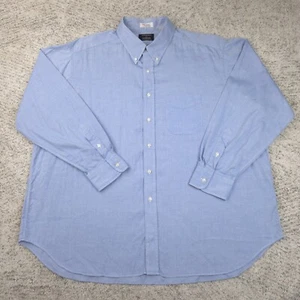 Vintage Gitman Bros Shirt Mens 19 35 Oxford Blue Made In USA Dress Button Down - Picture 1 of 9
