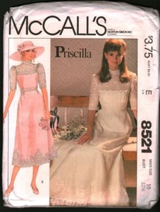 8521 Vintage McCalls SEWING Pattern Misses Priscilla Bridal Wedding Gown Dress - Picture 1 of 2