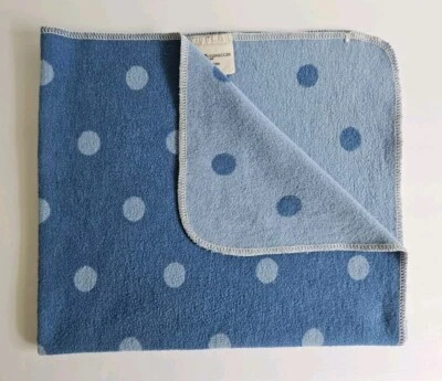Manta Bebé David Fussenegger Azul Reversible Lunares Círculo Mezcla Algodón Foto 1 de 4