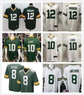Men's NFL Rodgers #12#10#8#4 Green Bay Packers American Football Jerseys - Image 1 of 4