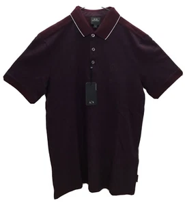 A|X Armani Exchange Men's Slim Fit Stretch Cotton Polo, Wine ,S - Picture 1 of 2