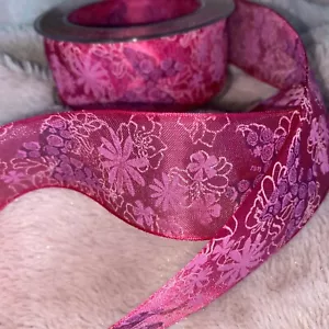Geschenkband Blumen Schmetterling Organzaband ,Schleifenband Dekoband,NEU! - Bild 1 von 2