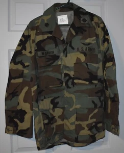 Woodland Camouflage Army BDU Jacket Men's Med-Reg w/ Patches Winter - Picture 1 of 4