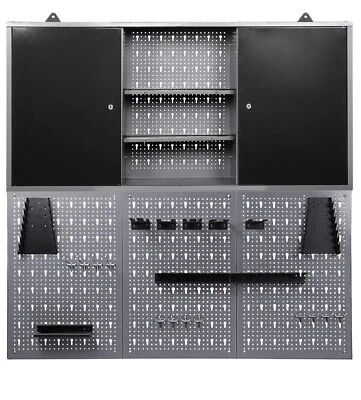 Werkstatt-Wandschrank Joku Werkzeugschrank mit Fachböden Lochwand Haken Ondis24