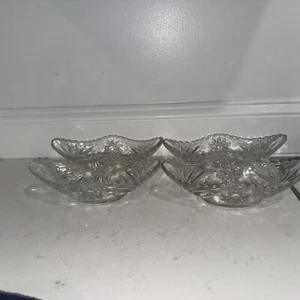 4 Vintage Anchor Hocking Clear Glass Ice Cream Banana Split Dish 8 1/4" x 3 3/4" - Picture 1 of 4