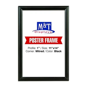 Snap Frame 11X14 Inch, Poster Size 1 Inch, Black Color Profile, Mitered Corner - Picture 1 of 5