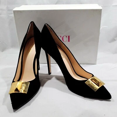 Emilio Pucci черный замшевый замок насосы размер 40 US10 - новый с коробкой - Изображение 1 из 4