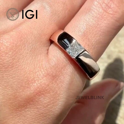 1 Carat Radiant Cut CVD Lab Grown Diamond 14K White Gold Men's Engagement Ring - Image 1 of 4