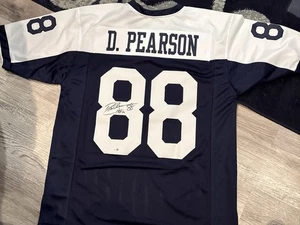Drew Pearson FIRMADO DALLAS COWBOYS JERSEY CORTE 21 JSA Testigo - Imagen 1 de 3