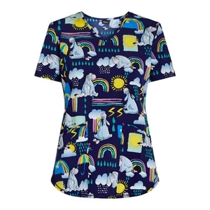 Blusa Médica Estampada Scrubstar 'Eeyore' Moda (Talla Mediana) NUEVA CON ETIQUETAS - Imagen 1 de 4