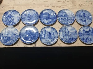 10 Alte Blaue Echt Kobalt Sammelteller Wand Tellerchen AK Kaiser Bamberg Keramik - Bild 1 von 8