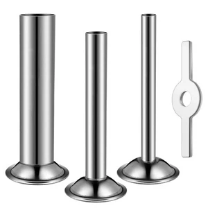 3 Piece Stainless Steel Grinder Tube Set Designed for Easy Sausage Preparation - Picture 1 of 11
