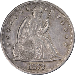 1872-P Seated Liberty Dollar Nice AU Nice Eye Appeal Nice Strike - Picture 1 of 2