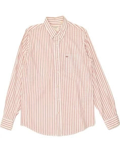 DOCKERS Mens Slim Fit Shirt Medium Red Striped Cotton VL06 - Picture 1 of 3