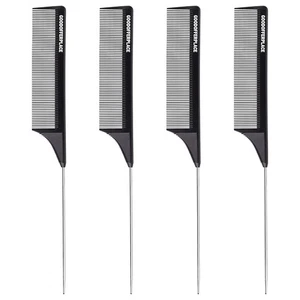 4 Stück Rattenschwanzkämme Scheitel Rattail Necken 4 Stück (1er Pack), schwarz - Bild 1 von 7