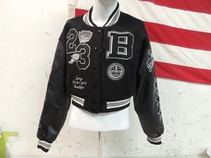Red Fox Women's Wool Crop Varsity Jacket With Patch - Size L - Picture 1 of 6