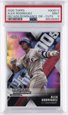 2020 TOPPS DECADE OF DOMINANCE DIE-CUTS #DOD13 ALEX RODRIGUEZ PSA 9 - Image 1 of 2