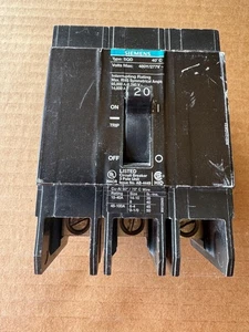 Siemens BQD320 Bolt-on Circuit Breaker 3P 20A 240/480Y/277V Tested - Picture 1 of 5