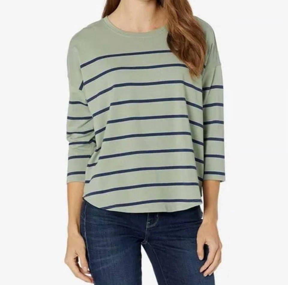Camiseta Vineyard Vines Rayas Delux Verde 100% Algodón Para Mujer Talla S Nueva con Etiquetas Precio de venta sugerido por el fabricante: $98 Foto 1 de 1