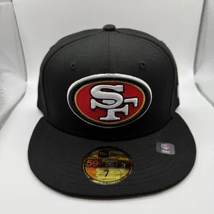 New Era 59FIFTY San Francisco 49ers Black/Red Fitted Hat Size 7 - Picture 1 of 5