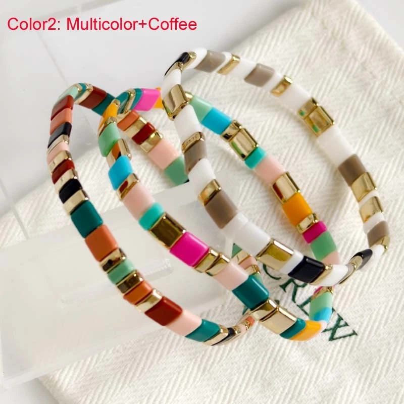Pulsera elástica multicolor Jcrew 3 piezas elegante mujer fiesta vacaciones joyería 2 colores Foto 1 de 4