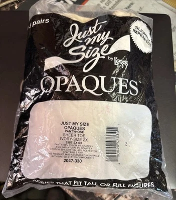 PANTIMEDIAS JUST MY SIZE OPACAS LIGERAMENTE IMPERFECTAS PAQUETE DE 3 Marfil Talla 2X Foto 1 de 3