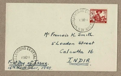 Australia 1948 2½d Scout FDC Plain Cover NSW Postmark Wollongong Central - image 1 of 2