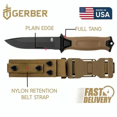 Gerber StrongArm - Fixed Blade, Full Tang Knife - Brown, Plain Edge - Image 1 of 4